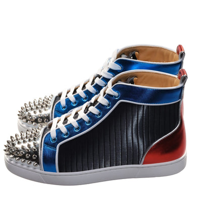 Louis Spikes Orlato Flat Multi Colod in pelle più alta Sneaker