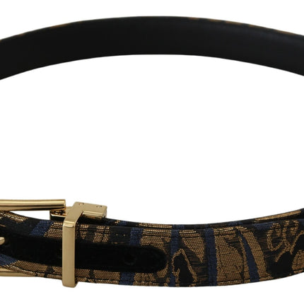 Ceinture de boucle de boucle en cuir en cuir multicolore jacquard