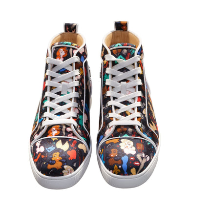 Louis Orlato Flat Crepe Satin Multicolor Limited Edition Dr Bored Print High Top Sneakers