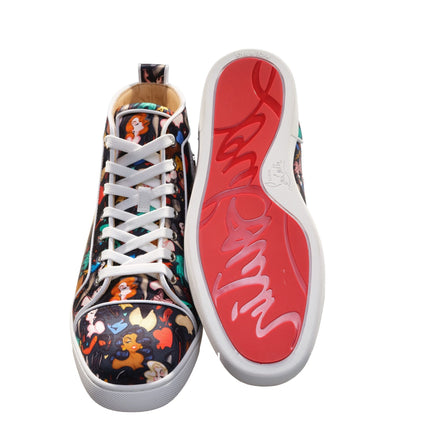 Louis Orlato Flat Crepe Satin Multicolor Limited Edition Dr Bored Print High Top Sneakers