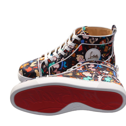 Louis Orlato Flat Crepe Satin Multicolor Limited Edition Dr Bored Print High Top Sneakers