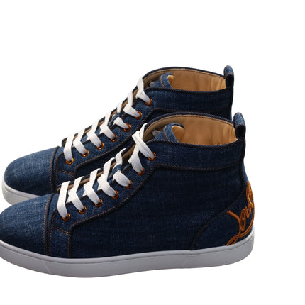 Fun Louis Flat Denim High Top Sneakers