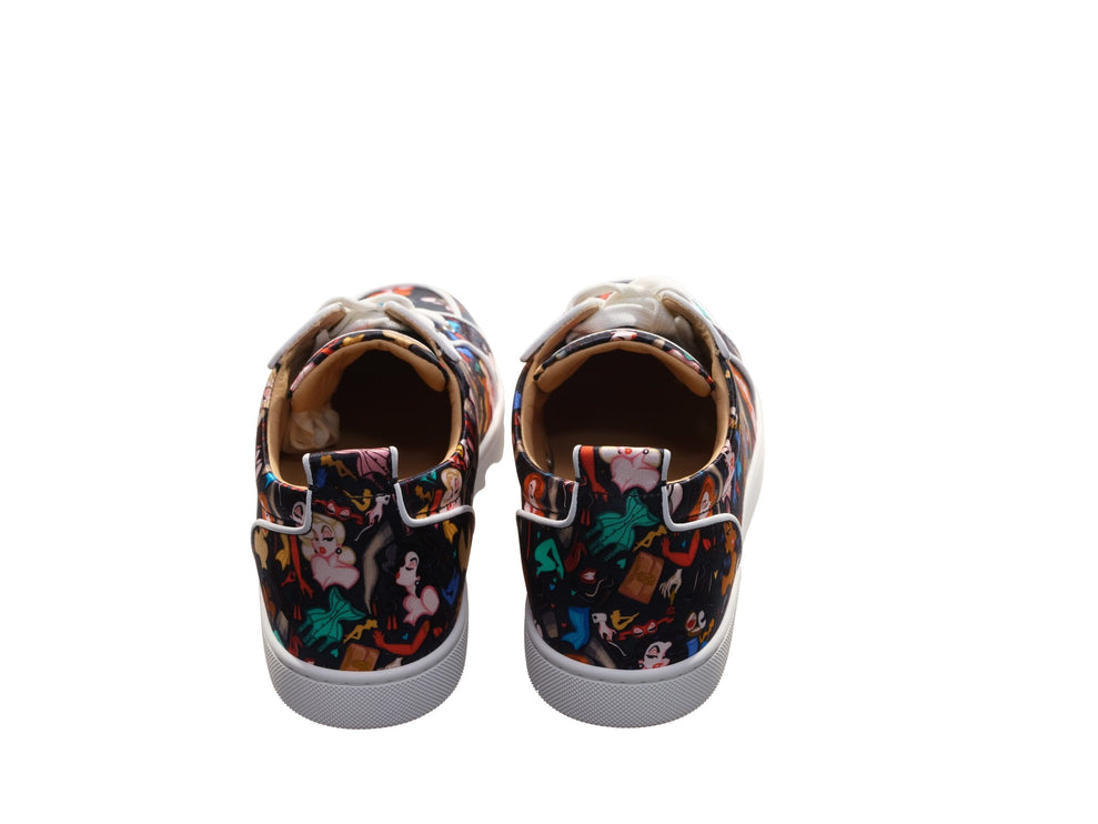 Rantulow Orlato Flat Crepe Satin Multicolor Limited Edition Dr Sneakers de impresión aburrida