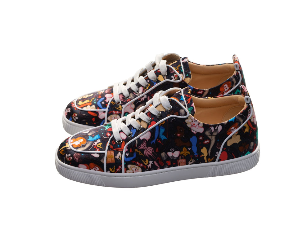 Rantulow Orlato Flat Crepe Satin Multicolor Limited Edition Dr Sneakers de impresión aburrida