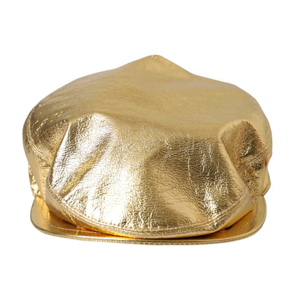 Uomini di cappello da newsboy in poliestere in oro metallico