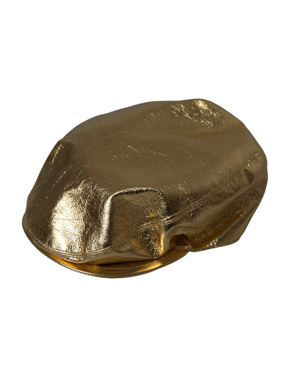 Uomini di cappello da newsboy in poliestere in oro metallico