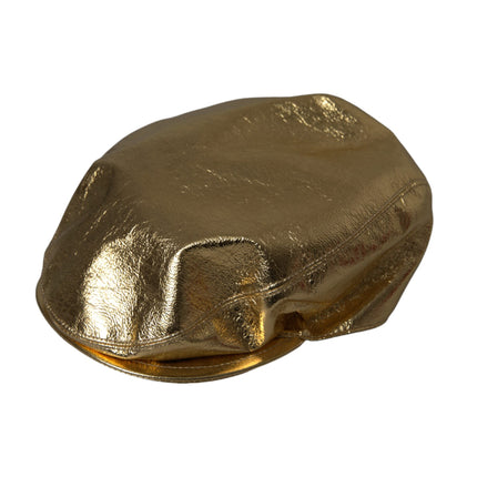 Uomini di cappello da newsboy in poliestere in oro metallico