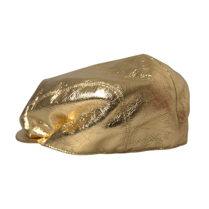 Uomini di cappello da newsboy in poliestere in oro metallico