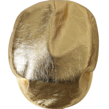 Uomini di cappello da newsboy in poliestere in oro metallico