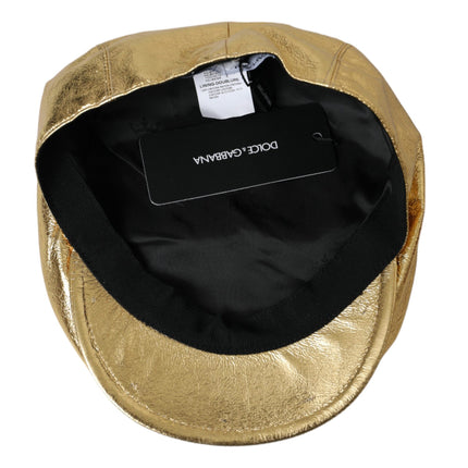 Uomini di cappello da newsboy in poliestere in oro metallico