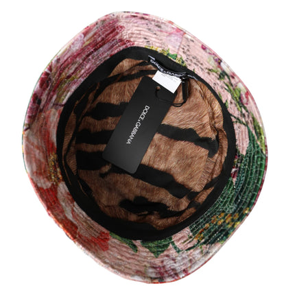 Multicolore Florel Jacquard Bucket Hat Men