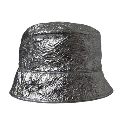 Uomini di cappello a secchio in poliestere argento metallico