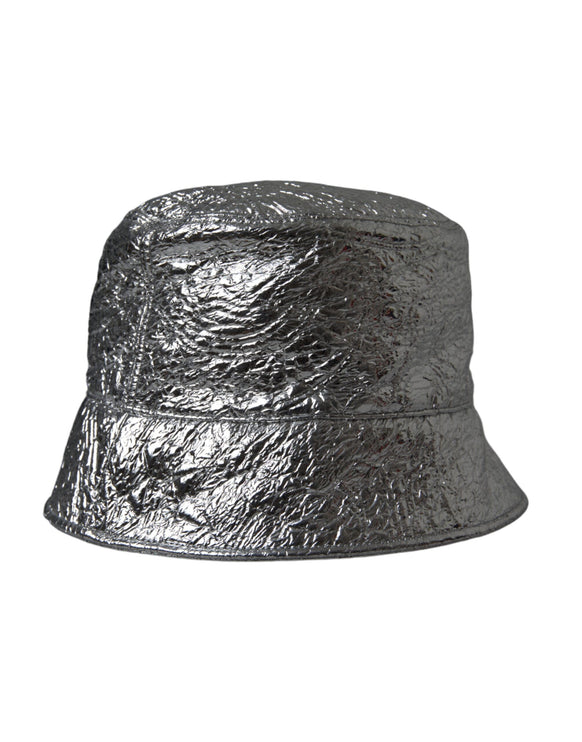 Uomini di cappello a secchio in poliestere argento metallico