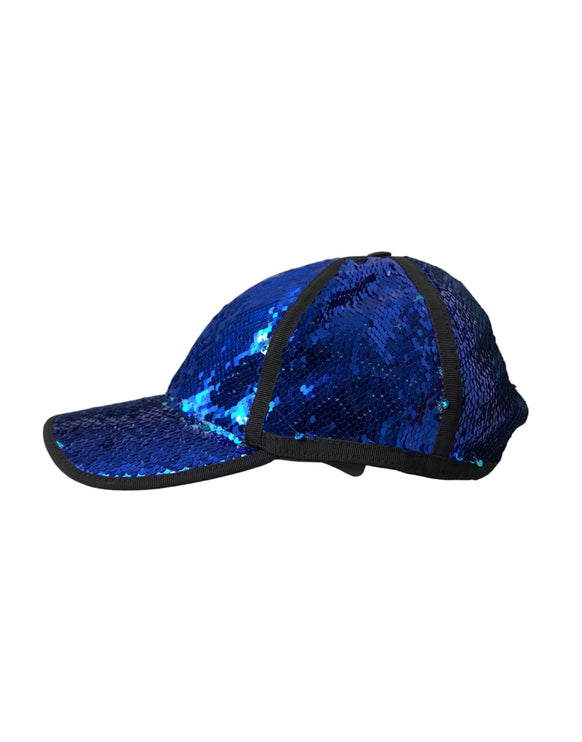 Royal Blue Sequen Baseball Hat Men