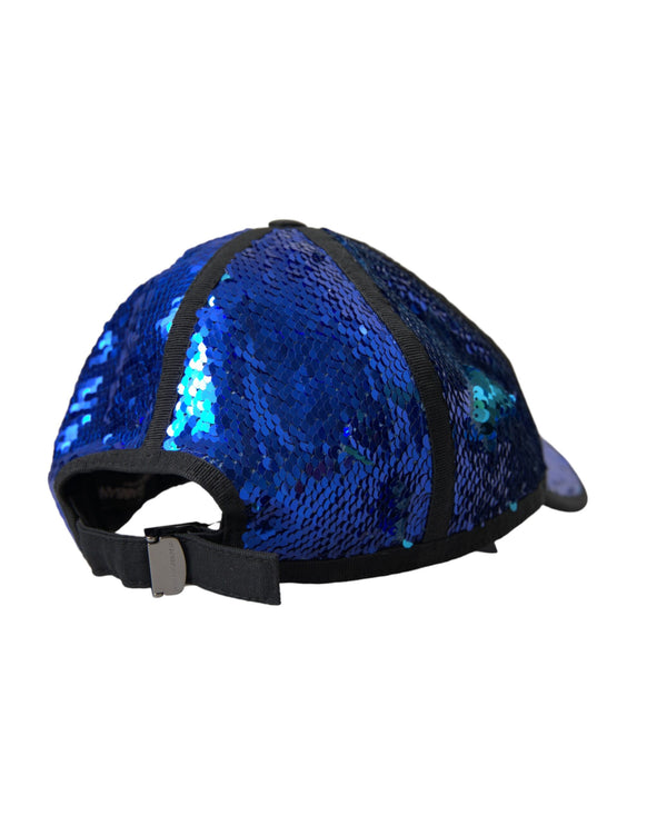 Royal Blue Sequen Baseball Hat Men