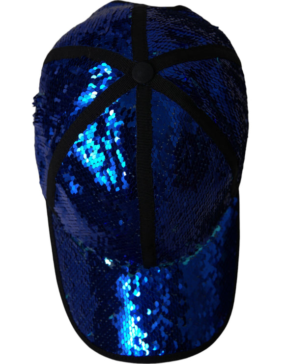 Royal Blue Sequen Baseball Hat Men