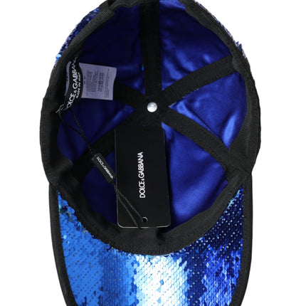 Royal Blue Sequen Baseball Hat Men