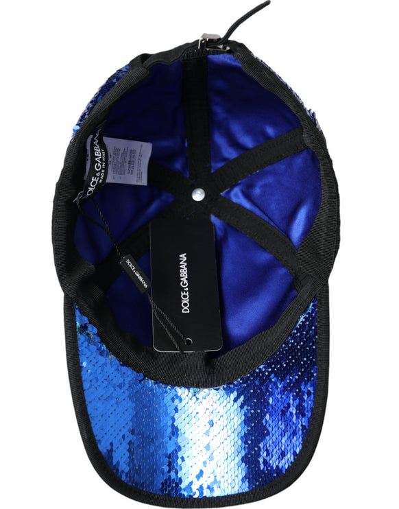 Royal Blue Sequen Baseball Hat Men