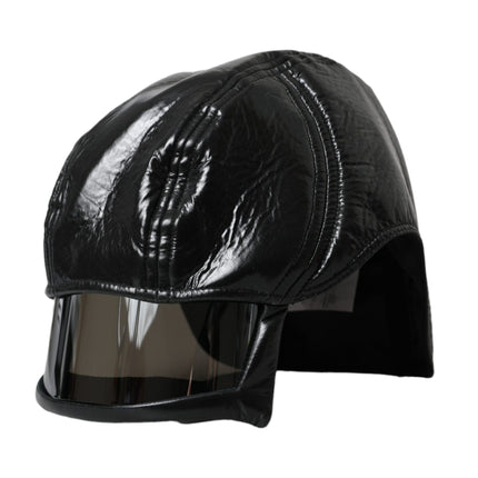 Casque en cuir noir