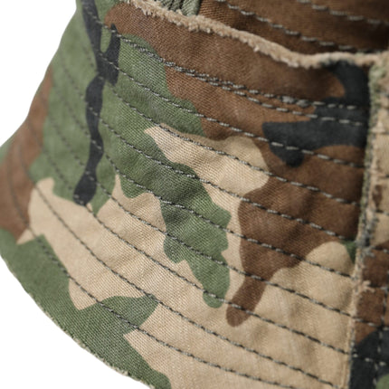 Camouflage vert coton seau chapeau hommes