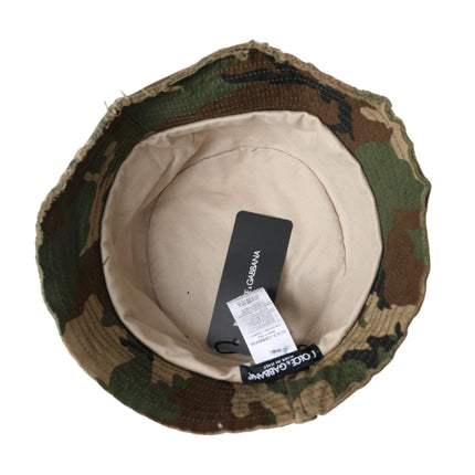 Camouflage vert coton seau chapeau hommes