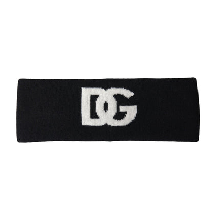 Black DG Cashmere Knitted Head Band Hat Men