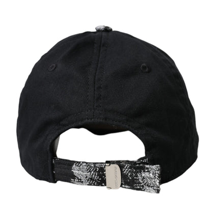 Cappello da baseball con stampa floreale in argento nero