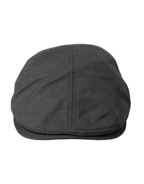 Cappello da newsboy in tessuto in nylon grigio scuro