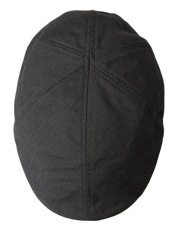 Cappello da newsboy in tessuto in nylon grigio scuro