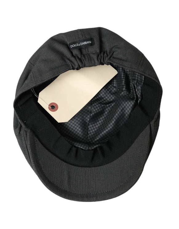 Cappello da newsboy in tessuto in nylon grigio scuro