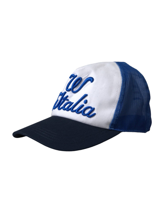 Blauw Wit Black Italia Mesh Baseball Hat