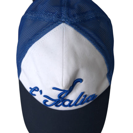 Blauw Wit Black Italia Mesh Baseball Hat