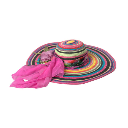 Multicolor fantasy brim bim floppy hoed