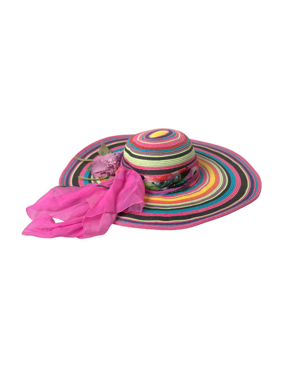 Multicolor fantasy brim bim floppy hoed