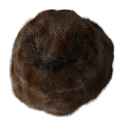 Bruine wezel fur dames kasjmier hoed beanie