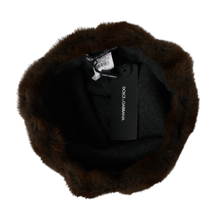 Bruine wezel fur dames kasjmier hoed beanie