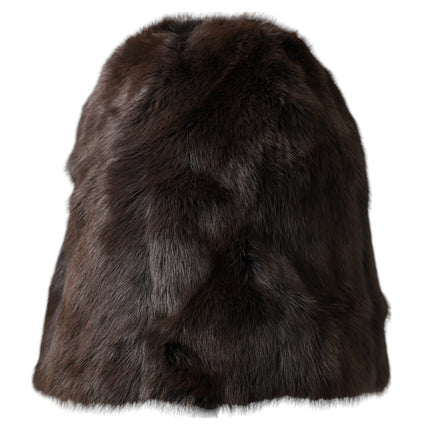 Bruine wezel fur dames kasjmier hoed beanie