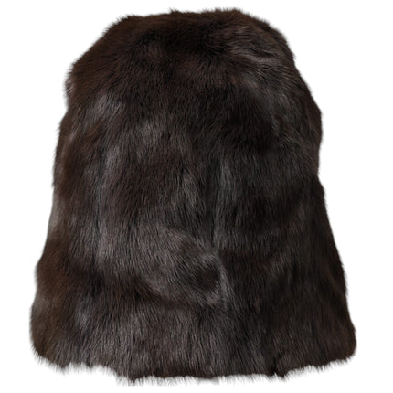 Bruine wezel fur dames kasjmier hoed beanie