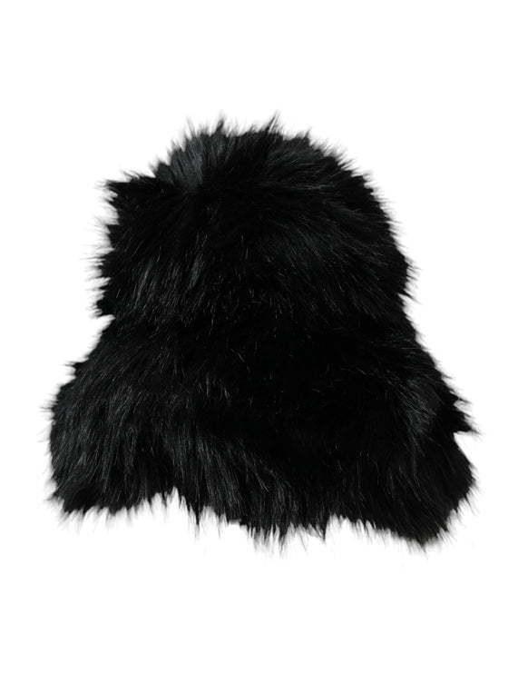 Black Faux Fur dames emmer hoed