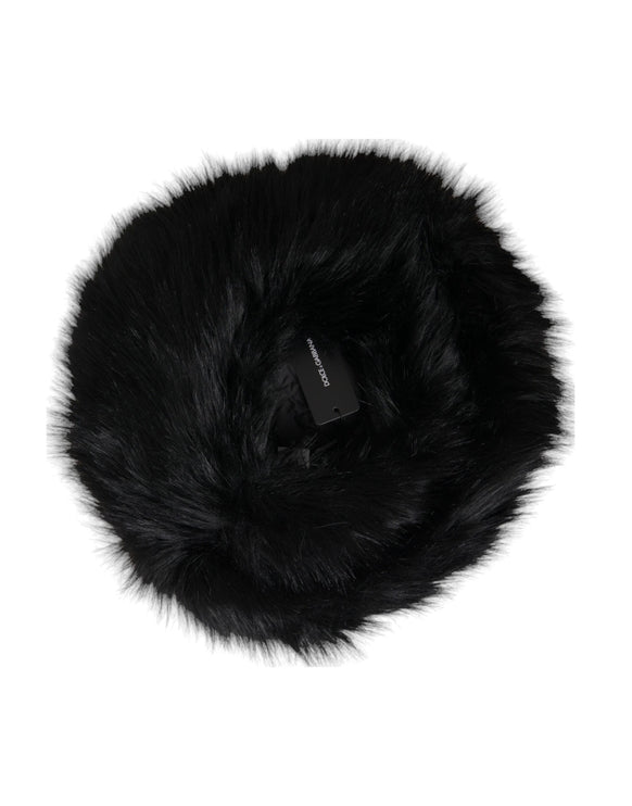 Black Faux Fur dames emmer hoed