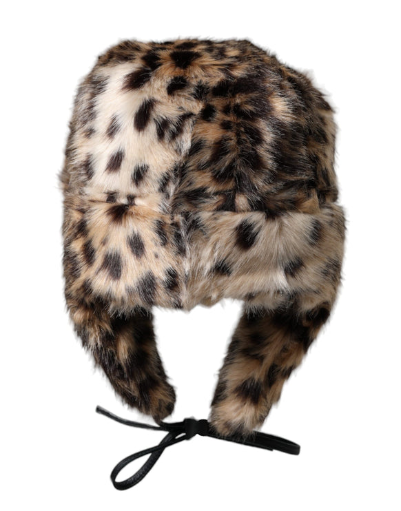 Multicolor luipaard Fur Trapper Women Hat