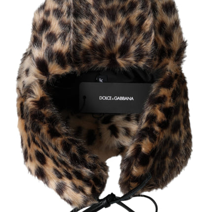 Multicolor luipaard Fur Trapper Women Hat