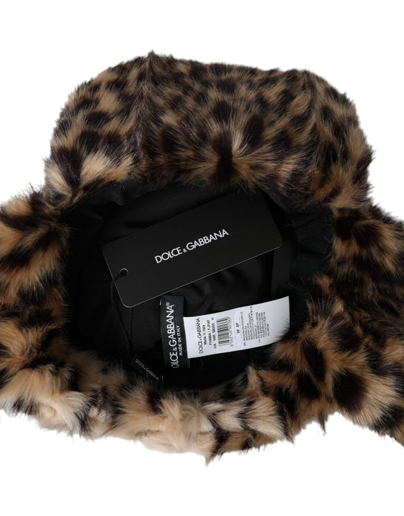 Multicolor luipaard Fur Trapper Women Hat