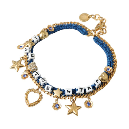 Gold Tone Brass Chain Iam The Star Bracelet