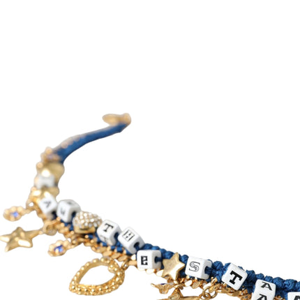 Gold Tone Brass Chain Iam The Star Bracelet