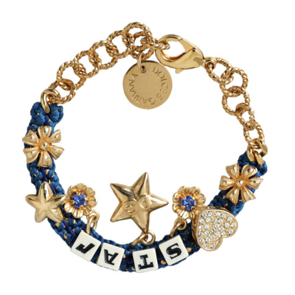 Gold Tone Brass Chain Star Fashion Bracelet