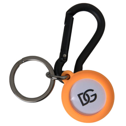 Oranje rubber DG -logo ronde messing metalen sleutelhanger sleutelhanger