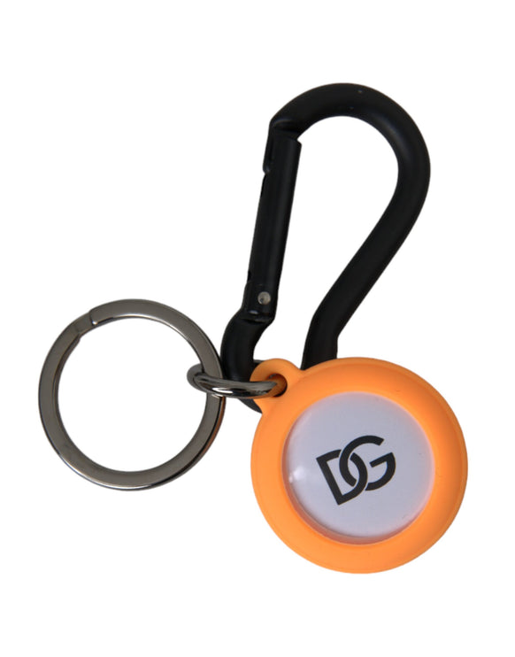 Oranje rubber DG -logo ronde messing metalen sleutelhanger sleutelhanger