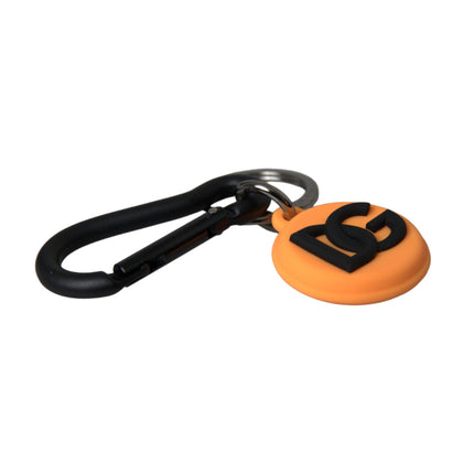 Oranje rubber DG -logo ronde messing metalen sleutelhanger sleutelhanger