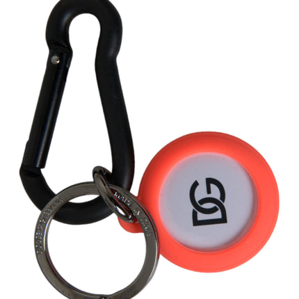 Rood oranje rubber DG -logo ronde metalen sleutelhanger sleutelhanger